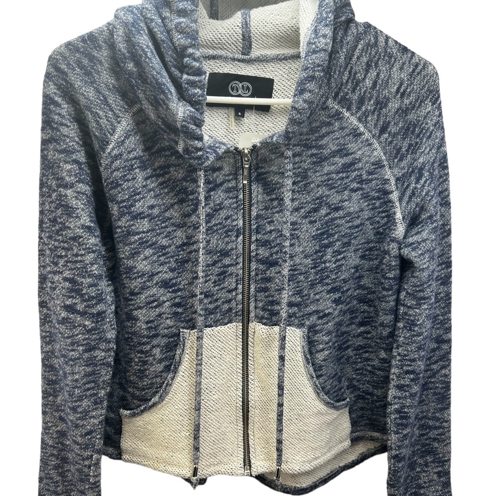 Tart Collection blue knitted zip up hoodie women’s size Small